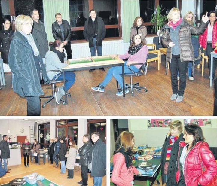 Der Jugendhilfeausschuss besuchte den Kinder- und Jugendtreff am Liobaweg, Dagmar Hanses MdL (unten rechts, 2.v.r.) schloss sich an.